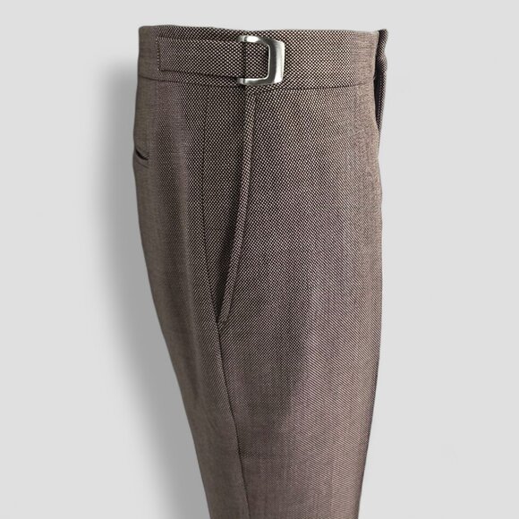 J. Crew Buckled Belt-less Wool Birdseye Dress Pants W32xL31 - Picture 4 of 10